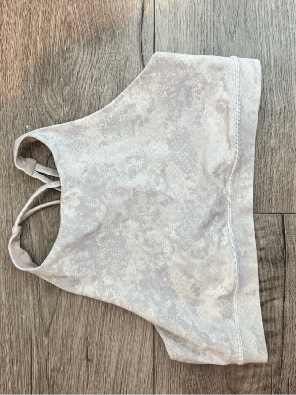 lululemon athletica Light Gray Floral High-Neck Sports Bra